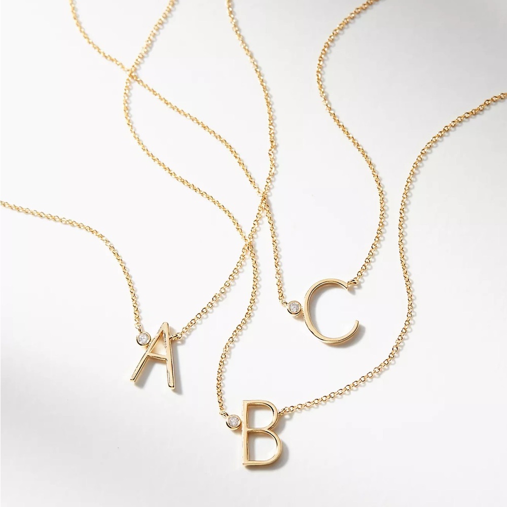 New🌟”N” Anthropologie-Delicate Monogram Necklace